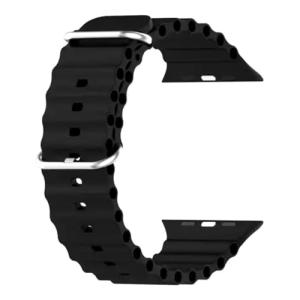 Ocean Smart Watch Strap Belt for Armour & Armour Pro, Ultra Watch 49 mm, Series 8 / 7 45 mm, Series 6 / 5 / 4 44 mm, Series 3 / 2 / 1 42 mm, T800 Ultra, Black